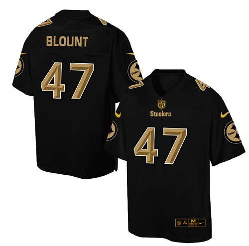 Men's Elite Mel Blount Nike Jersey Black - #47 Pro Line Gold Collection NFL Pittsburgh Steelers